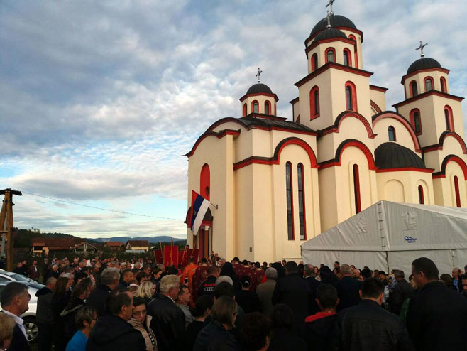 Oštra Luka: Svečano dočekana ikona Svetog Aleksandra Nevskog iz Sankt Peterburga (Foto: RTRS)