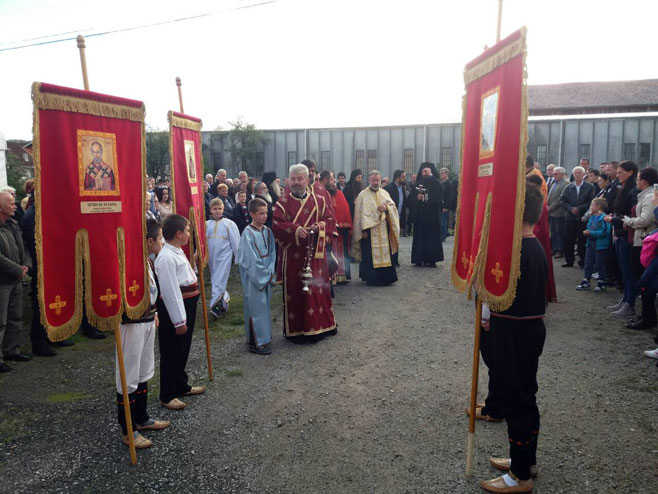 Oštra Luka: Svečano dočekana ikona Svetog Aleksandra Nevskog iz Sankt Peterburga (Foto: RTRS)