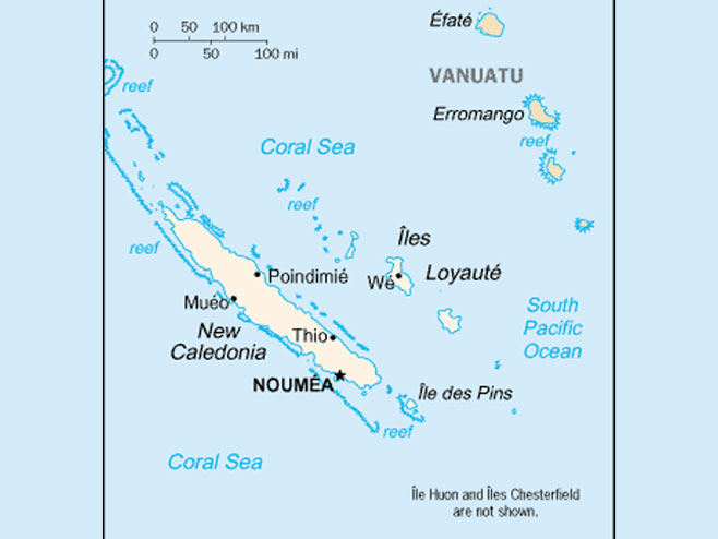 Нова Каледонија - мапа - Фото: Screenshot