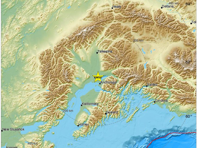 Земљотрес код Аљаске (Фото: www.emsc-csem.org) - 