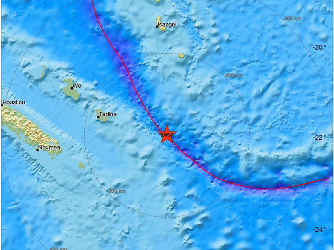 Земљотрес јачине 7,6 степени код Нове Каледоније (Фото: www.emsc-csem.org) - 
