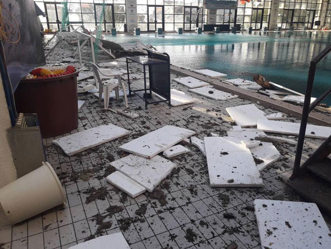 Базен Института Игало оштећен у јаком олујном невремену - Фото: Facebook