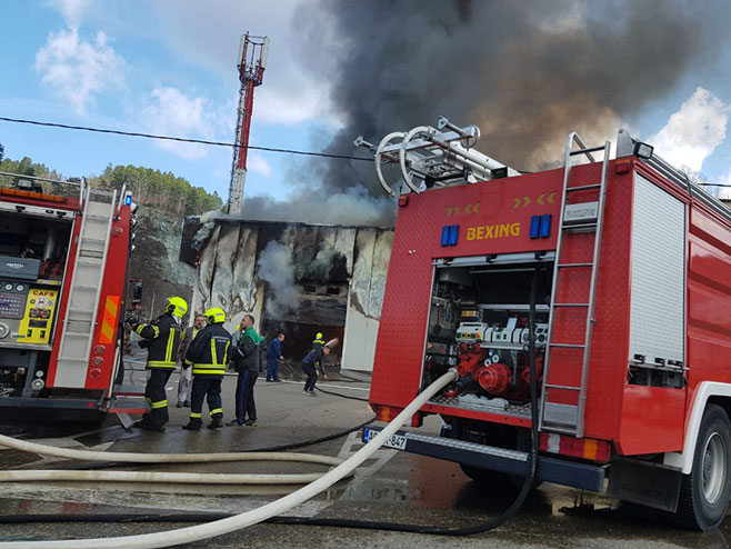 Požar u fabrici namještaja (Foto: Srpskainfo)