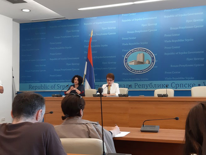 Министарка финансија Зора Видовић - прес конференција - Фото: РТРС