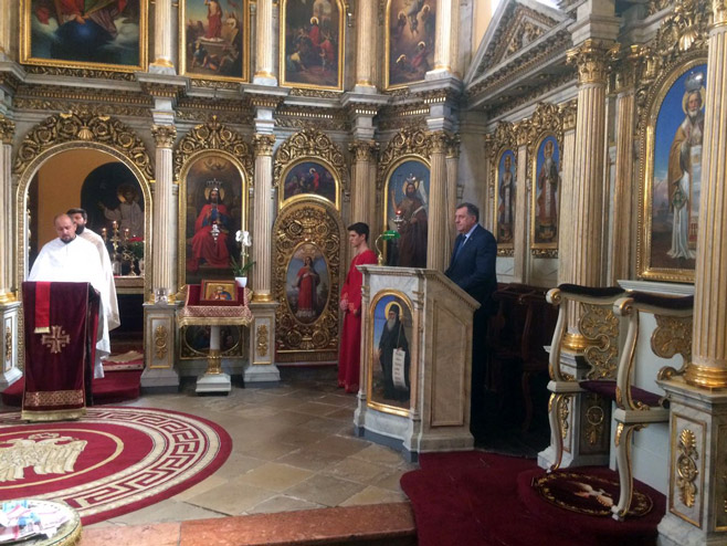 Додик у посјети цркви Светог Георгија у Будимпешти - Фото: РТРС