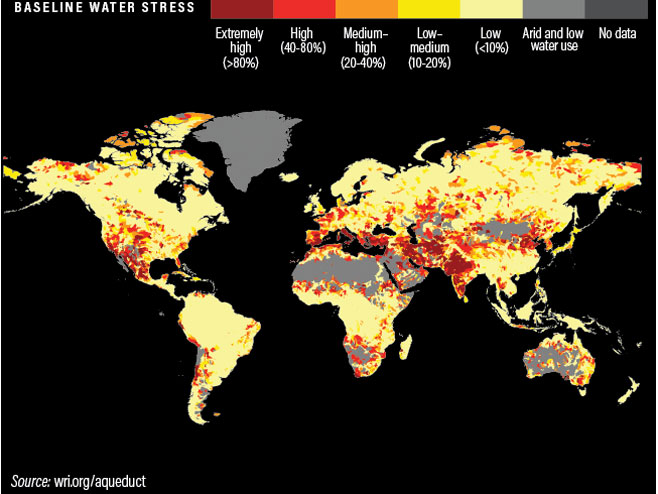 Несташица воде у свијету (Фото: World Resources Institute) - 