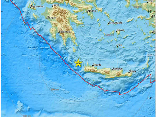 Земљотрес код острва Крит (Фото: emsc-csem.org) - 