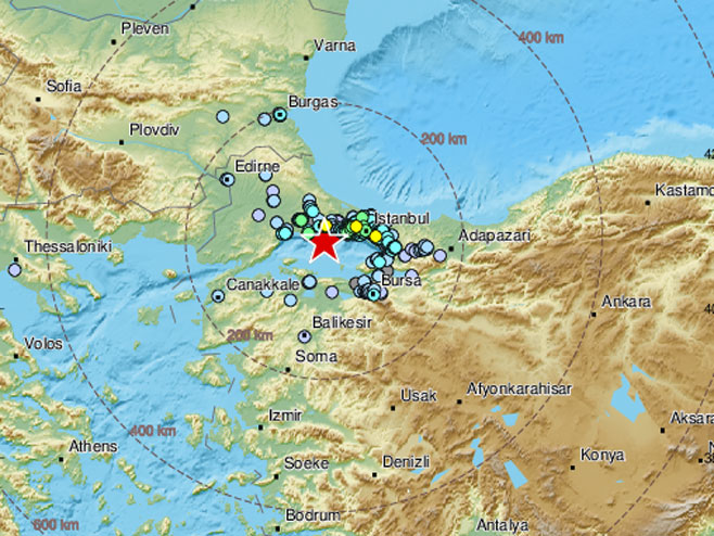 Истанбул - земљотрес (Фото:twitter.com/LastQuake) - 