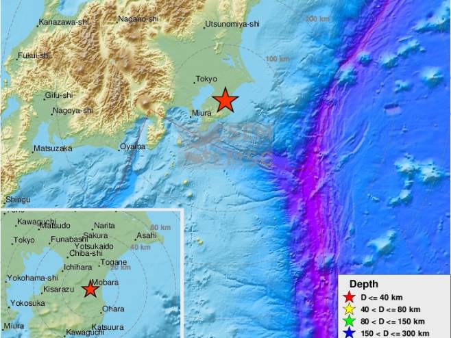 Епицентар земљотреса (фото: twitter.com/LastQuake) Епицентар земљотреса (фото: twitter.com/LastQuake) -