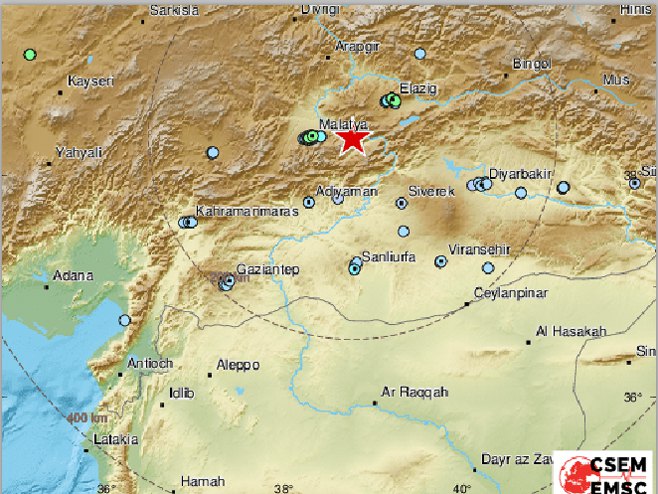 Земљотрес у Турској (фото:EMSC) - 