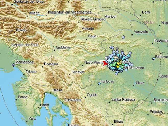 Епицентар земљотреса у Загребу (фото: emsc-csem.org) Епицентар земљотреса у Загребу (фото: emsc-csem.org) -
