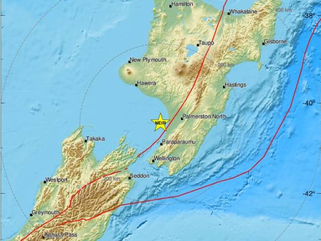 Земљотрес на Новом Зеланду (фото: emsc.eu) - 