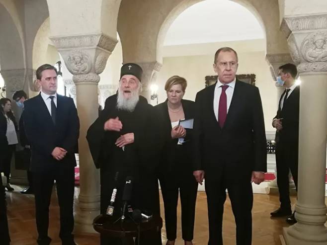 Патријарх Иринеј угостио Лаврова (Фото: Спутник / Дејан Симић) Патријарх Иринеј угостио Лаврова (Фото: Спутник / Дејан Симић) -