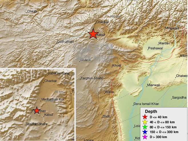 Земљотрес  у Авганистану (Фото:LastQuake) - Фото: Тwitter