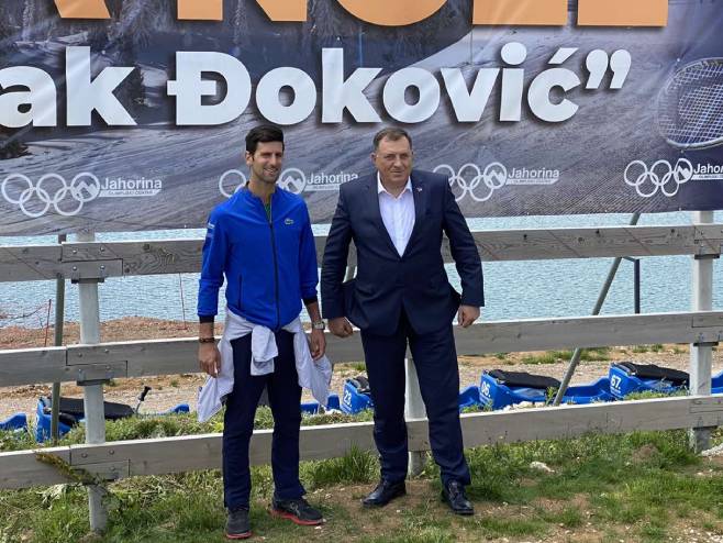 Dodik i Đoković na Јahorini (Foto: RTRS)