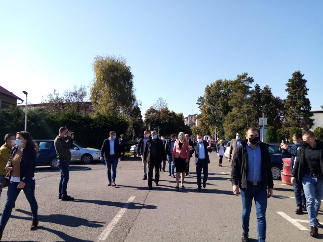 Željka Cvijanović u Kozarskoj Dubici (foto: RTRS)