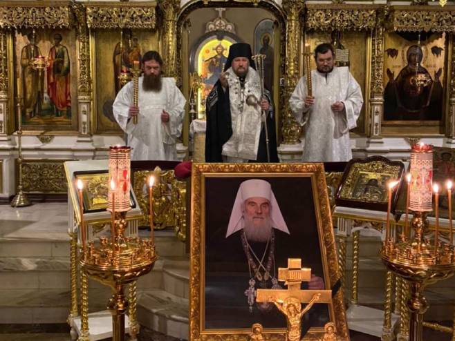 Помен патријарху Иринеју у Москви Помен патријарху Иринеју у Москви - Фото: РТРС