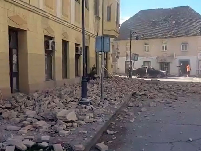 Петриња након земљотреса - Фото: Тwitter