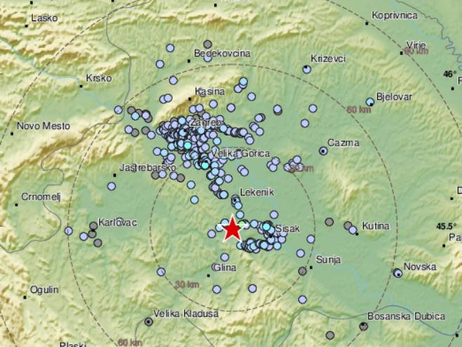 Земљотрес у Петрињи (Фото: EMSC) - 