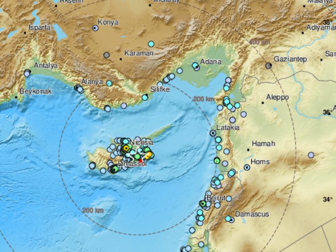 Земљотрес на Кипру - Фото: Тwitter