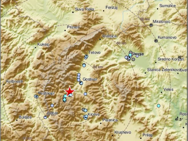 Земљотрес у Сјеверној Македонији (фото: EMSC Twitter) - 