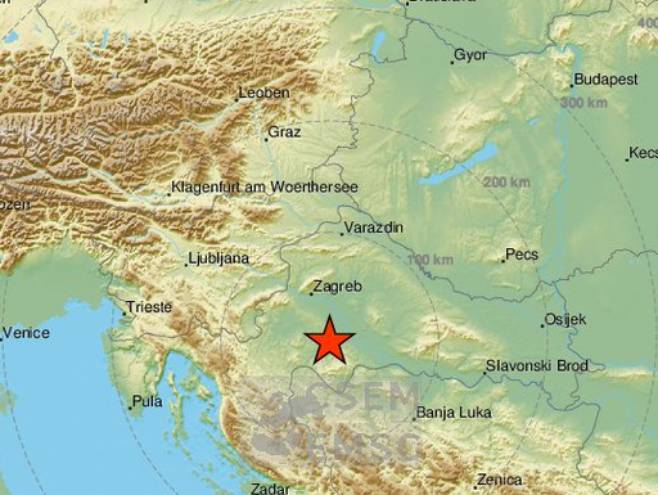 Земљотрес у Хрватској (Фото: EMSC) - 