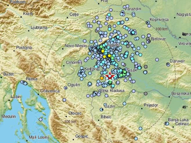 Земљотрес у Хрватској (Фото: EMSC) - 