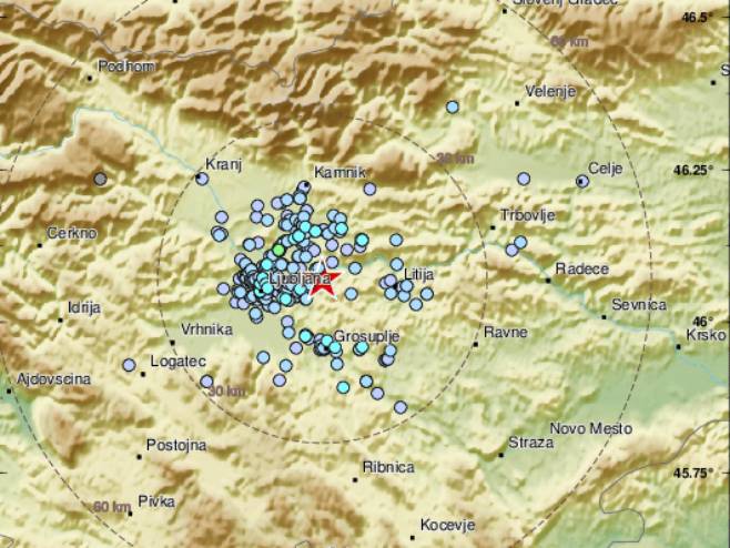 Зекљотрес у Словенији (Фото: EMSC) - 