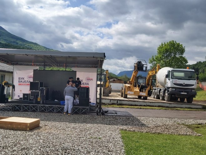 Polaganje kamena temeljca za izgradnju HE "Buk Bijela" 