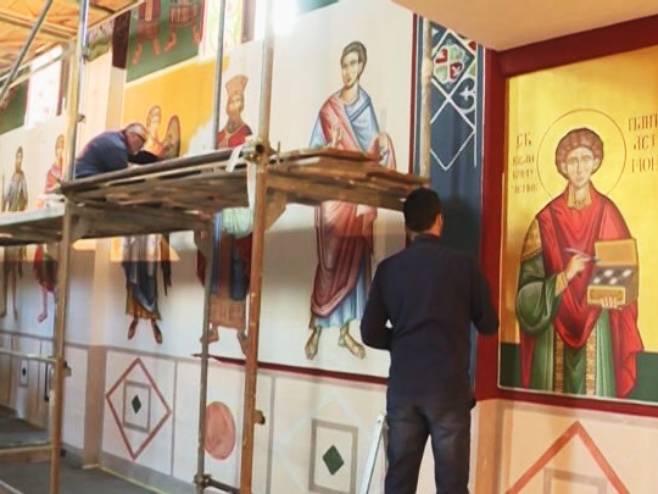 Фрескописање Цркве Христовог Вазнесења у Невесињу Фрескописање Цркве Христовог Вазнесења у Невесињу - Фото: РТРС