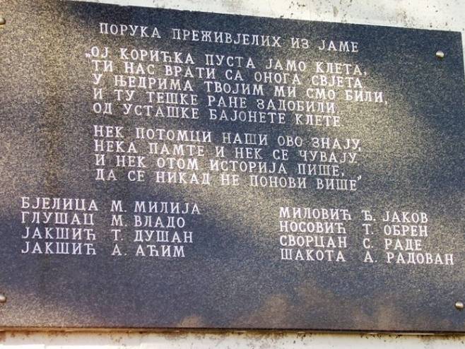 Корићка јама, поруке преживјелих Корићка јама, поруке преживјелих - Фото: РТРС
