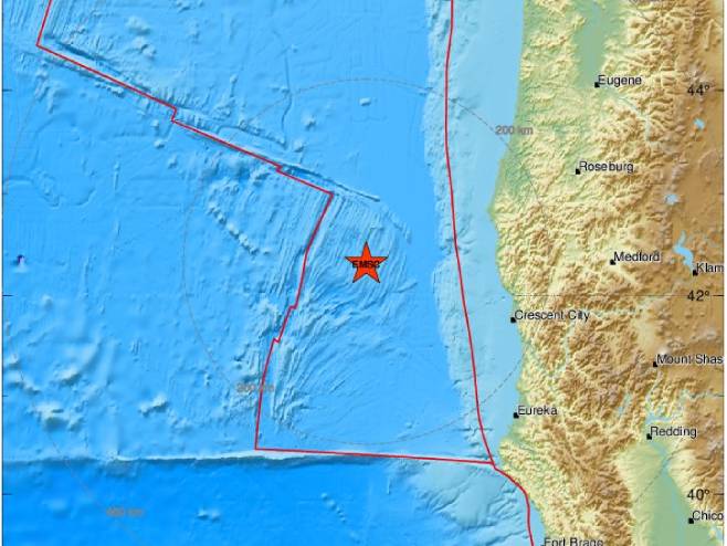Тихи океан - земљотрес (Фото: EMSC) Тихи океан - земљотрес (Фото: EMSC) -