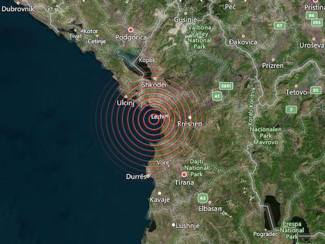 Земљотрес код Скадра (Фото: www.volcanodiscovery.com) - 