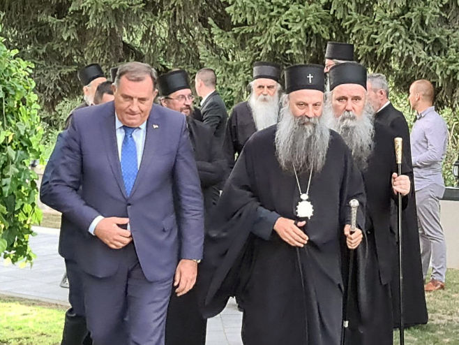 Додик и патријарх Порфирије - Фото: СРНА Додик и патријарх Порфирије - Фото: СРНА