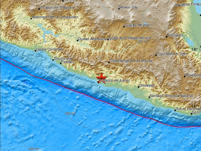 Земљотрес код Акапулка (Фото: EMSC) Земљотрес код Акапулка (Фото: EMSC) -