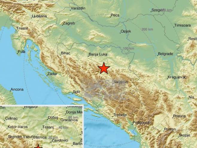 Земљотрес код Зенице (Фото: EMSC) Земљотрес код Зенице (Фото: EMSC) - Фото: Тwitter