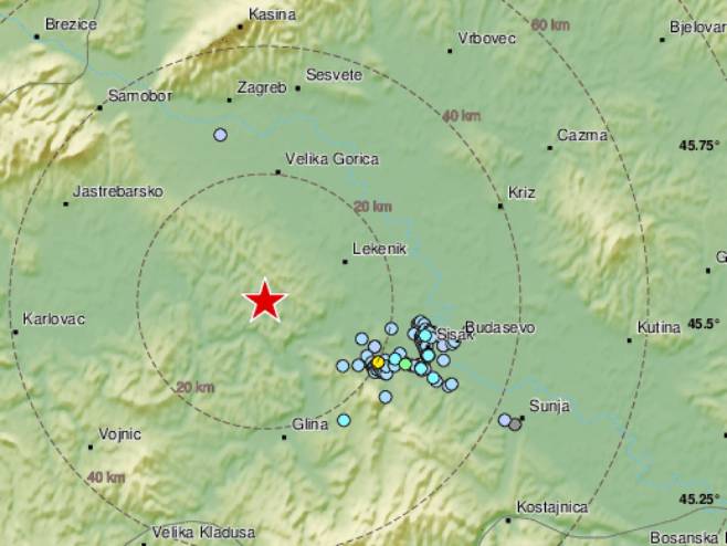 Земљотрес у Петрињи (Фото: EMSC) - 