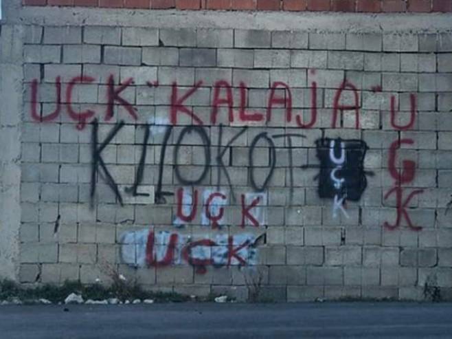 Графит УЧК исписан у Клокоту (Фото: Канцеларија за Косово и Метохију) - 