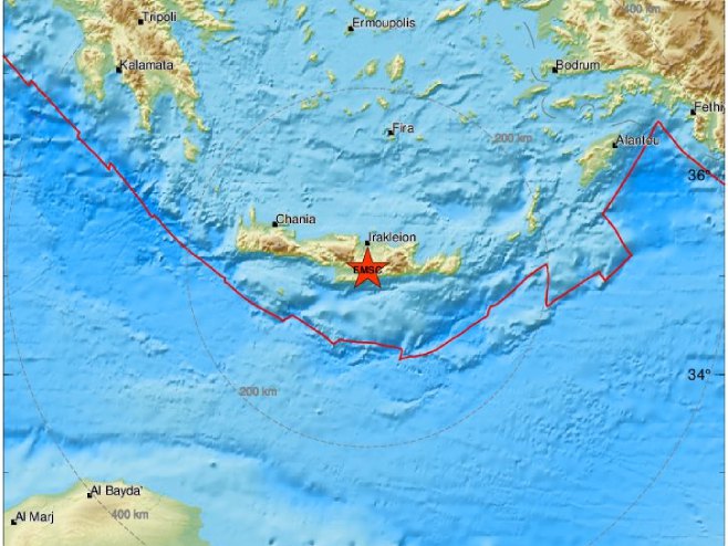 Земљотрес на Криту (фото: emsc.eu) - 