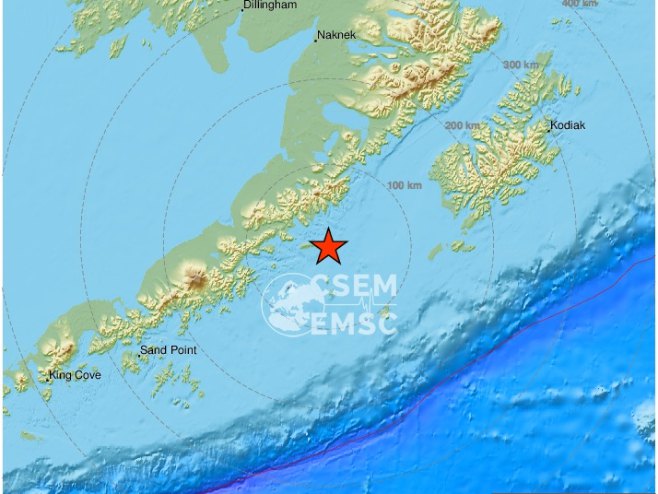 Земљотрес на Аљасци (фото: twitter.com/LastQuake) - 