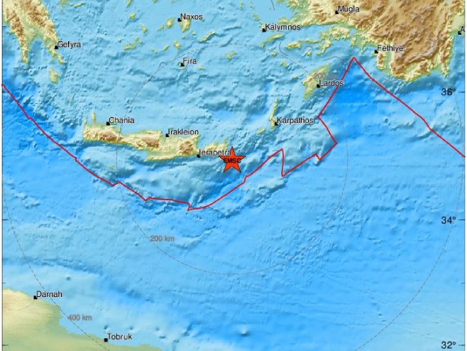 Земљотрес на Криту (фото: emsc.eu) - 