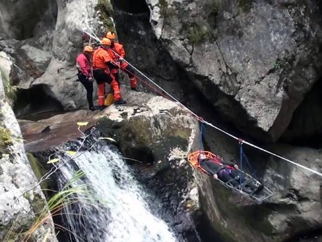 Službe spasavanja iz Foče i Plužina - zajednička vježba (Foto: SRNA)