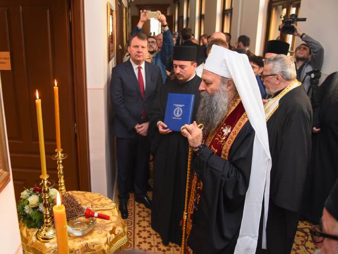 Сремски Карловци - патријарх Порфирије освештао Спомен-собу Сремски Карловци - патријарх Порфирије освештао Спомен-собу - Фото: СРНА