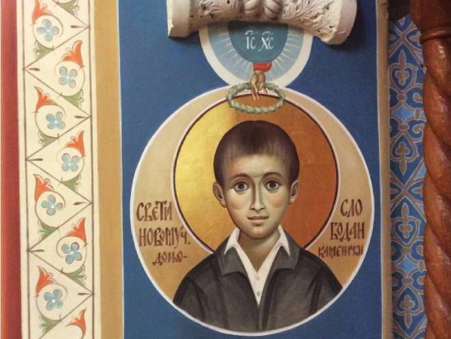 Фреска са ликом дјечака Слободана Стојановића (Фото: В. Митрић) Фреска са ликом дјечака Слободана Стојановића (Фото: В. Митрић) -