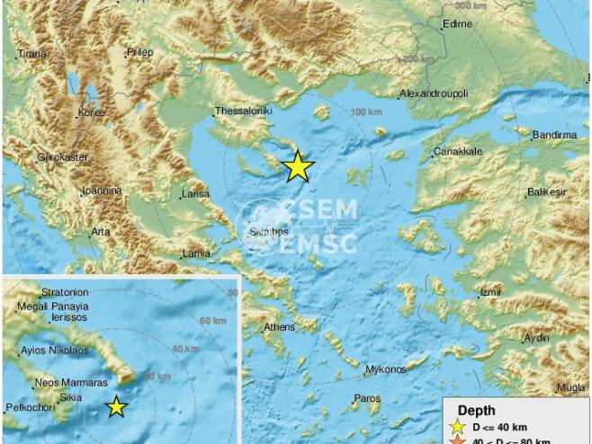 Земљотрес у Грчкој  (Фото:twitter.com/lastquake) - 