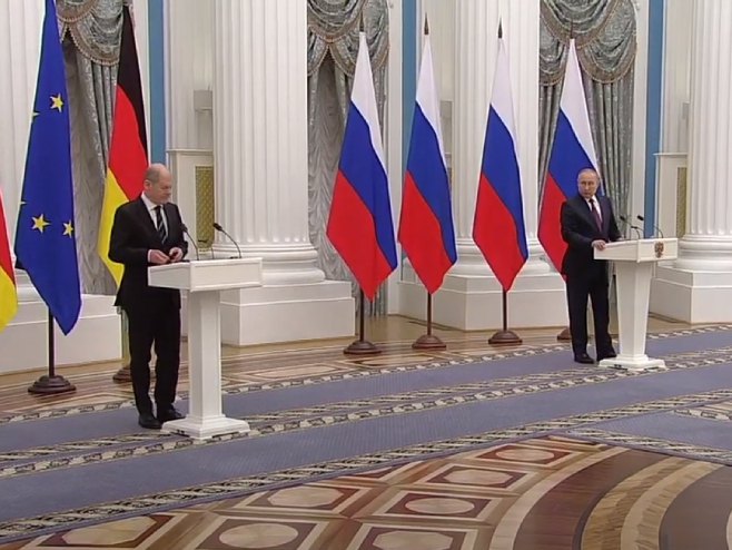 Владимир Путин и Олаф Шoлц - Фото: Screenshot/YouTube