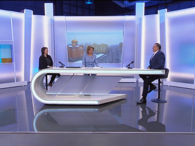 Биљана Котур и Милорад Додик - Фото: РТРС