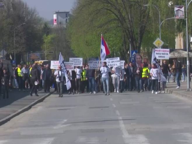 Добој, протести - Фото: РТРС
