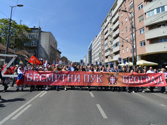 Učesnici Besmrtnog puka, Beograd (foto: TANJUG / STRAHINJA ACIMOVIC) 