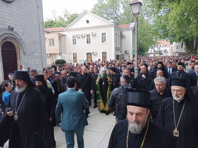 Patrijarh Porfirije u Trebinju (Foto: RTRS)